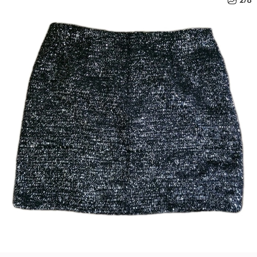 Anthropologie Hutch Black and Silver Mini Skirt